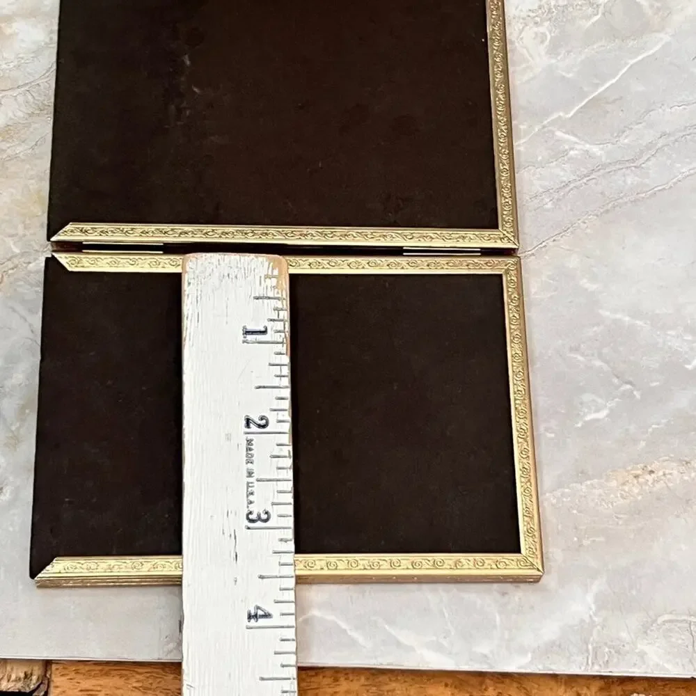 Vintage Hinged Double Photo Picture Frame 5